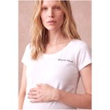 WESTMARK LONDON Hamile Beyaz Pamuklu Bisiklet Yaka Kısa Kollu Nakış Detaylı T-Shirt MADISON