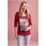 WESTMARK LONDON Hamile Kırmızı Pamuklu Bisiklet Yaka Uzun Kollu Baskılı T-Shirt ILA