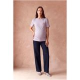 WESTMARK LONDON Hamile Lila %100 Pamuk Bisiklet Yaka Kısa Balon Kollu Nakış Detaylı T-Shirt KAIA