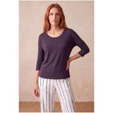 WESTMARK LONDON Kadın Mor Viskon Relaxed Fit Bisiklet Yaka 3/4 Kol Düşük Omuz Bluz LIA