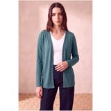 WESTMARK LONDON Kadın Viskon Karışımlı Akdeniz Mavii Melanj Uzun Kollu Önü Açık Hırka ESTHER
