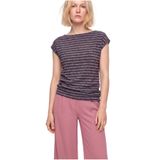 WESTMARK LONDON Pembe Gri Çizgili Bisiklet Yaka Simli Kısa Kollu Kadın T-Shirt SKY GLITTER S/S TOP