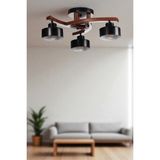 Weston 3 Lü Ceviz Metal Başlıklı Plofonyer Avize - Renkli