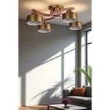 Weston 4 Lü Naturel Metal Başlıklı Plofonyer Avize - Renkli