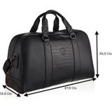 Westpolo Unisex Vegan Deri Seyahat, Spor Çantası - Siyah - 47,5 x 32,5 x 18,5 Cm