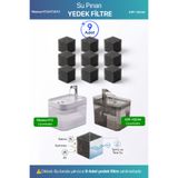 Westus H13 / KPF-10544 / HTJ013 Uyumlu 9 Adet Yedek Filtre Seti | inPets, Tiny Kiwipets Su Pınarı,Sebili,Çeşmesi Filtresi (Sadece Filtre)