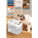 Westus İnpets H13 1.5l Otomatik Kedi Köpek Su Pınarı Çeşmesi Ultra Sessiz Su Sebili Şelalesi - Usb Girişli