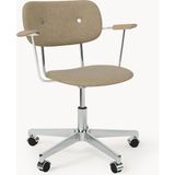 Westwing Co Bouclé Ofis Sandalyesi - Ayarlanabilir, Ergonomik - Gümüş - Beyaz