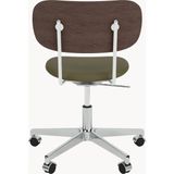 Westwing Co Deri Ofis Sandalyesi Ayarlanabilir Ergonomik - Ceviz - Yeşil