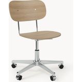 Westwing Co Deri Ofis Sandalyesi Ayarlanabilir Ergonomik - Naturel Ahşap