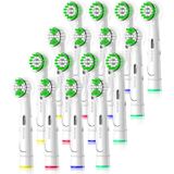 Wetqaip Oral B Braun Elektrikli Diş Fırçası ile Uyumlu Yedek Başlıklar, 8 Hassas+8 Hassas Diş Fırçası Başlığı+16 Kapak Kapağı-Beyaz