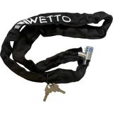 Wetto Motosiklet / Bisiklet / Elektrikli Scooter Uyumlu Zincir Kilidi Kumaş Kaplı 120 cm Yedek Anahtarlı Güvenlik Kilit - Siyah