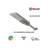 Wevolt PREMİUM HB-800 400W SOLAR LED Aydınlatma Bahçe Sokak Direk Armatürü. SOLAR AYDINLATMA.(30A.LİFO4)