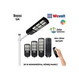Wevolt PREMİUM HB-900 400W SOLAR LED Aydınlatma Bahçe Sokak Direk Armatürü. (6500K+2700K)-(30A.LİFO4)