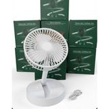Wexta - 108 Şarjlı Siyah Renk Masaüstü Vantilatör 16CM 3 Kademeli USB Fan Sessiz Çalışma Özelliği