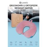 Wexta Seyahat Boyun Yastığı Comfort Ortopedik Seyahat Yastığı Visco Pembe