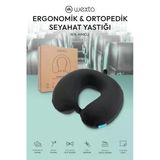 Wexta Seyahat Boyun Yastığı Comfort Ortopedik Seyahat Yastığı Visco Siyah