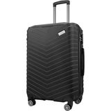 Wexta WX-1001 Siyah Orta Boy Valiz 64x45x28 cm Hafif ABS Malzeme ve 360° Dönebilen Tekerlek
