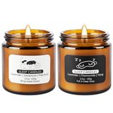 Wfmolcand 2 Paket Uyku Kokulu Mumlar, Lavanta, Sardunya ve Paçuli ile Tatlı Rüya ve Lavanta ile Derin Uyku, Papatya ve ylang-ylang Kokulu Mum, Uzun Yanma Süresi, Mükemmel Ev Hediyeleri