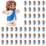 WGXX 50 Set Küçük İsa Figürleri Toplu Mini İsa Oyuncakları Dini İsa Figürleri Kilise ve Pazar Okulu için İsa Bebeği (Mavi)
