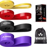 WHATAFIT Direnç Bantları, Egzersiz Bantları, Egzersiz için Direnç Bantları, Erkekler ve Kadınlar için Kulplu Egzersiz Bantları Fitness, Güç Eğitimi Ev Spor Salonu Ekipmanları