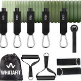 Whatafit Direnç bantları seti, kapı ankrajlı egzersiz bantları, kulplar, taşıma çantası, direnç eğitimi için ayak bileği kayışları, fizik tedavi, erkekler ve kadınlar için ev egzersizleri (yeşil)