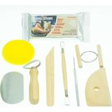 Wheat Grains Global Store Ahşap Saplı Seramik ve Doğal Kil Hamuru Oyma Şekil Verme Alet Seti Yeni Başlayanlar Için Ceramic Şekillendirme El Aleti Seti (Beyaz Kil/white Clay) Pottery Tool Kit - Option-1 - 0-Kahverengi