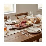 Wheat Grains Global Store Akasya Ahşap Servis Tepsisi (45X15 Cm) | Uzun ve Ince Doğal Ahşap Sunumluk | Fincan, Bıçak, Baget Ekmek, Meze ve Şarküteri Tabağı (2 cm Kalınlık) - Kestane Akaju - Option-1