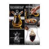 Wheat Grains Global Store Çift Hazneli Borosilikat Cam Yağdanlık ve Sirkelik, Üzüm Figürlü, Damlatmaz, Mantar Tıpalı, 300 ml + 50 ml - 0 - Siyah - Option-1