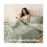 Wheat Grains Global Store Comfort Spaces Ikiz Yorgan Seti - 2 Adet (1 Mikrofiber Yorgan ve 1 Parça) Çiftlik Evi Yatak Yorganı Tüm Mevsimler Için Boho Nevresim Takımı, Hafif Katı Yatak Yorgan Takımları, Ikiz/ikiz Xl, Adaçayı - 1/100 Toz Ceviz