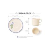 Wheat Grains Global Store Kahve Fincan Takımı, Lavanta Desenli 4 Parça 2 Kişilik Seramik, Seramik Kahve Takımı, 4 Parça Kahve Seti, Şık Desenli Seramik Türk Kahvesi Fincan Seti, Premium Seramik Kahve Seti, Modern Kahve Seti - 001-Renkli