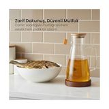 Wheat Grains Global Store Kesten 900 ml Cam Yağdanlık | Ahşap Kapaklı ve Altlıklı | Şeffaf, Pratik Mutfak Yağ ve Sirke Şişesi - 0 - Siyah - Option-1