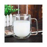 Wheat Grains Global Store Vicloon Çift Duvar Cam Kupa, Isı Yalıtımlı Bardak Bardak, Saplı 250 Ml, Çay Su Bardakları, Kahve, Süt, Cappuccino, Espresso, Şeffaf Bira, 2'li Set - Option-1 - 0 - Siyah