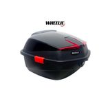 WHEELIE XT01-B 32 Litre Motosiklet Arka Çanta Siyah Parlak Su Geçirmez ABS Top Case Çift Kilitleme Üniversal