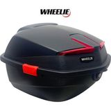 WHEELIE XT01-FS 32 Litre Motosiklet Arka Çanta Buzlu Siyah Parlak Su Geçirmez ABS Çift Kilitleme Üniversal