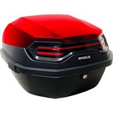 WHEELIE XT08-LR 32 Litre Motosiklet Arka Çanta Açık Kırmızı Parlak Su Geçirmez ABS Çift Kilitleme Üniversal