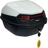 WHEELIE XT08-W 32 Litre Motosiklet Arka Çanta Beyaz Parlak Su Geçirmez ABS Top Case Çift Kilitleme Üniversal
