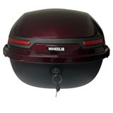 WHEELIE XT21-JR 28 Lt Motosiklet Arka Çanta Hünnap Kırmızı Parlak Su Geçirmez ABS Çift Kilitleme Üniversal