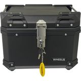 WHEELIE XT570-B 45 Litre Motosiklet Arka Çanta Siyah Su Geçirmez ABS Top Case Bagaj Üniversal