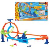 Wheels Akrobasi Pistleri Dolambaçlı Hız Pisti Oyuncak Araba, Pist ve Oyun Seti, 1:64 Ölçekli Metal Araç, 2 Çember ve 2 Çarpışma Alanı, Kolayca Birleştirilebilen Sistem, JHK73 - Çok Renkli