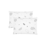 Wheeppo %100 Pamuk Bebek Yastık Kılıfı Gri Bulut - 2 Adet 35x45