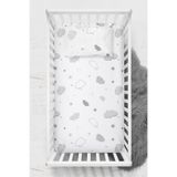 Wheeppo %100 Pamuk Ranforce Lastikli Çarşaf Seti - Gri Bulut Park Yatak 70x130 ve 80x130 35x45