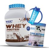 Whey Protein Tozu 2400 gram - Kreatin Monohidrat 600 gram Paketi Fındık&Çikolata Yeşil Elma