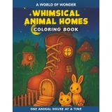 Whimsical Animal Homes: Discover a 50 Magical House Scenes Coloring Book Where Cute Animals Live in Teapots, Trees, and Shoes!