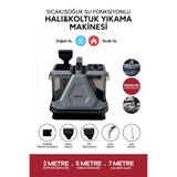 Whirtz Sıcak/Soğuk Su Fonksiyonlu Halı ve Koltuk Yıkama Makinesi - Leke Çıkarma - 5 başlıklı - Gri