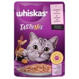 Whiskas 24x85 gr Pouch Tasty Mix Sos İçerisinde Somonlu ve Havuçlu Yetişkin Konserve Kedi Maması