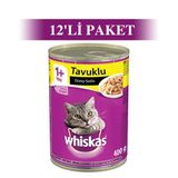 Whiskas 400 gr x 12 Adet Tavuklu Yetişkin Kedi Konserve