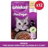 Whiskas 85 gr 12X Pure Delight Tavuklu Poşet Yaş Kedi Maması