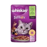 Whiskas 85 gr Pouch TastyMix Sos İçinde Kuzulu Tavuklu ve Havuçlu Yetişkin Kedi Konservesi