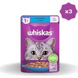 Whiskas 85 gr Ton Balıklı Yaş Mama Poşet - (3 Adet) Premium Kalite Kedi Maması